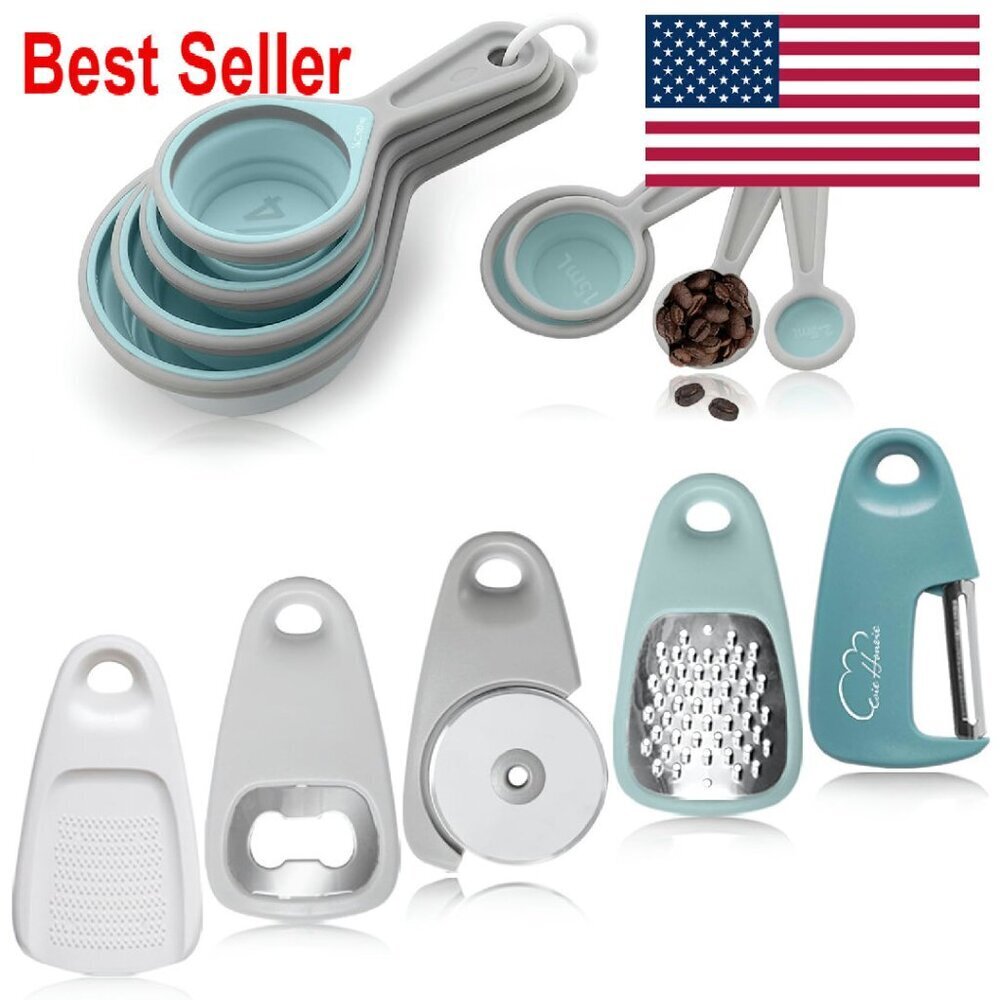 13-Piece Kitchen Gadgets Set Collapsible Space Saving Cooking Tools Essentials